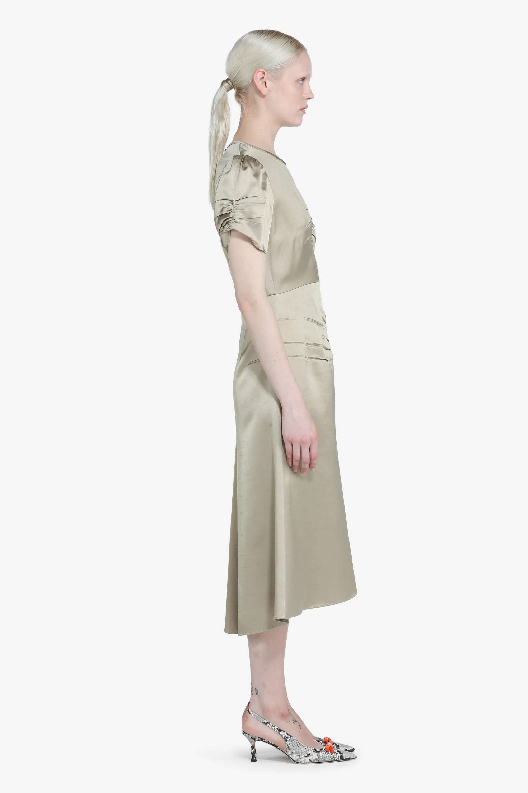 Abito longuette in shantung - Image 3