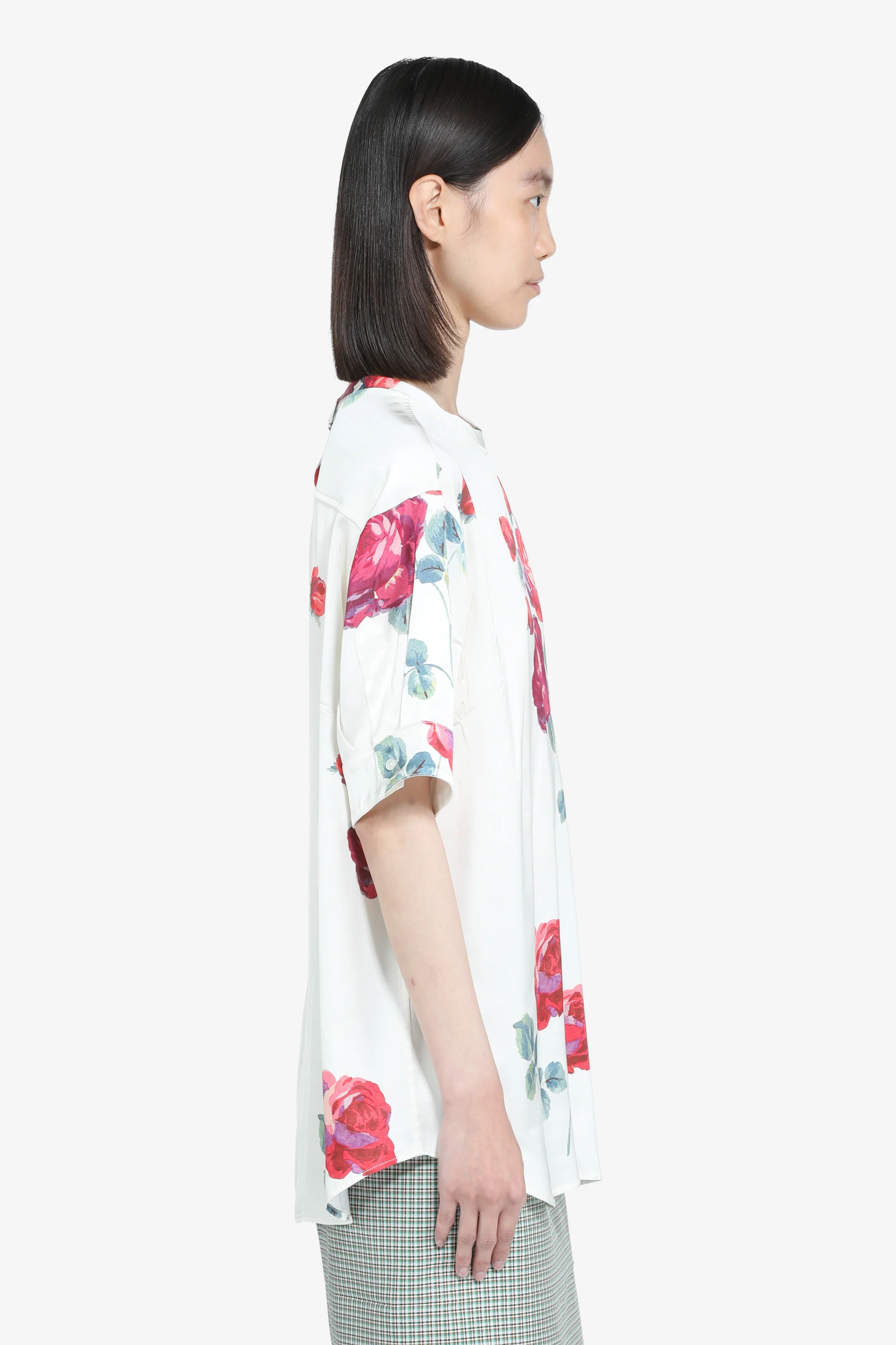 Blusa maniche corte con stampa a fiori - Image 4
