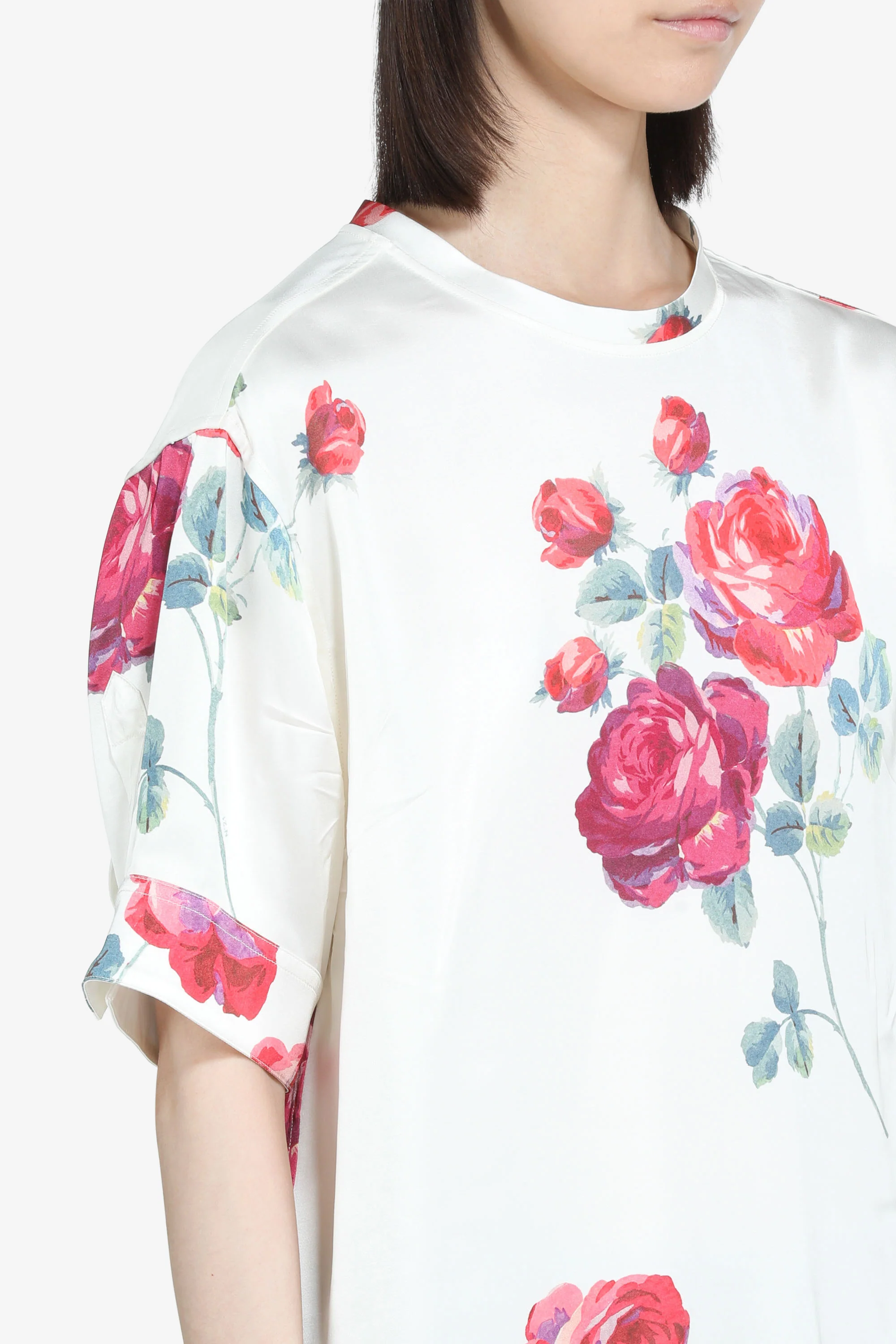 Blusa maniche corte con stampa a fiori - Image 5