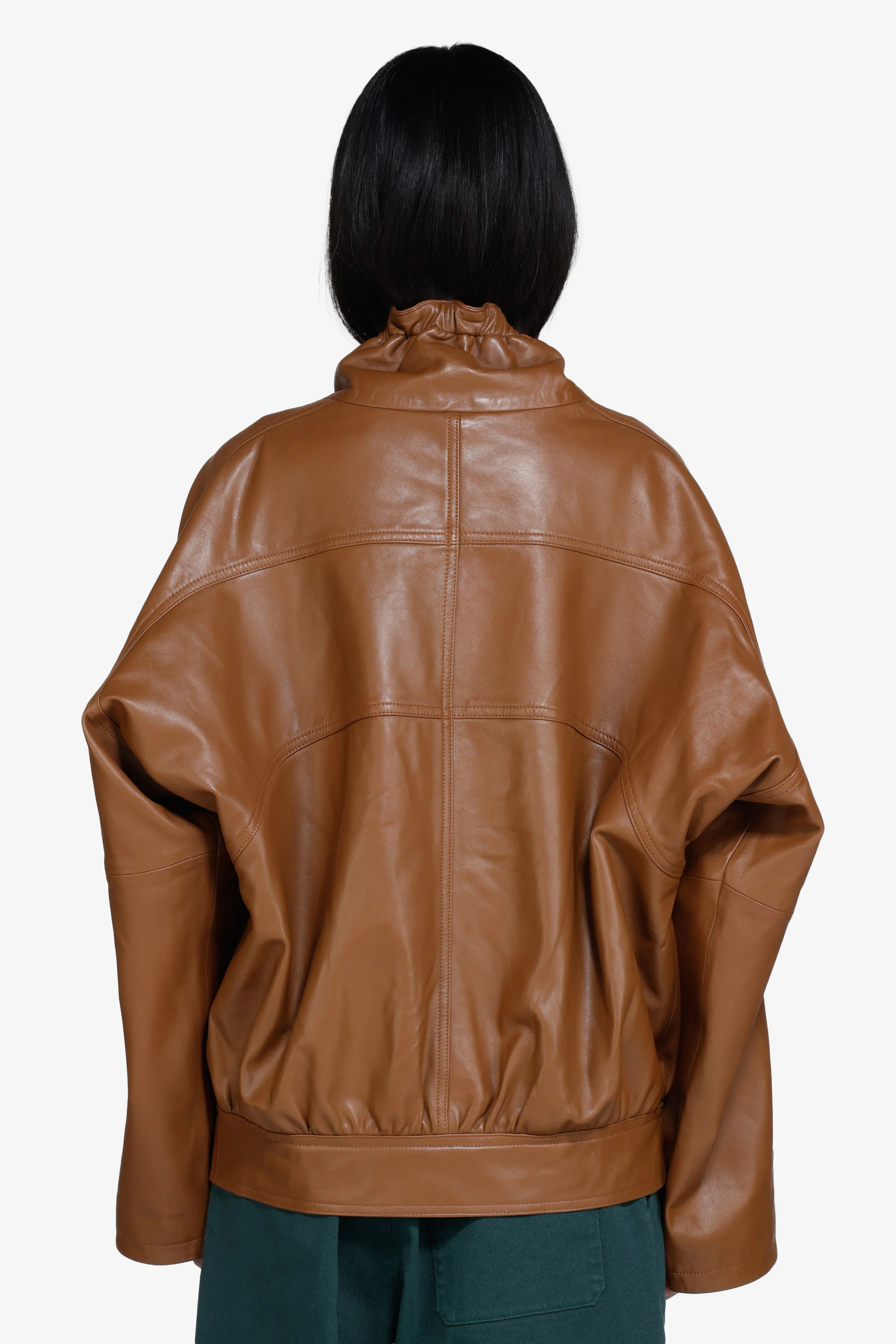 Bomber in pelle con zip - Image 3