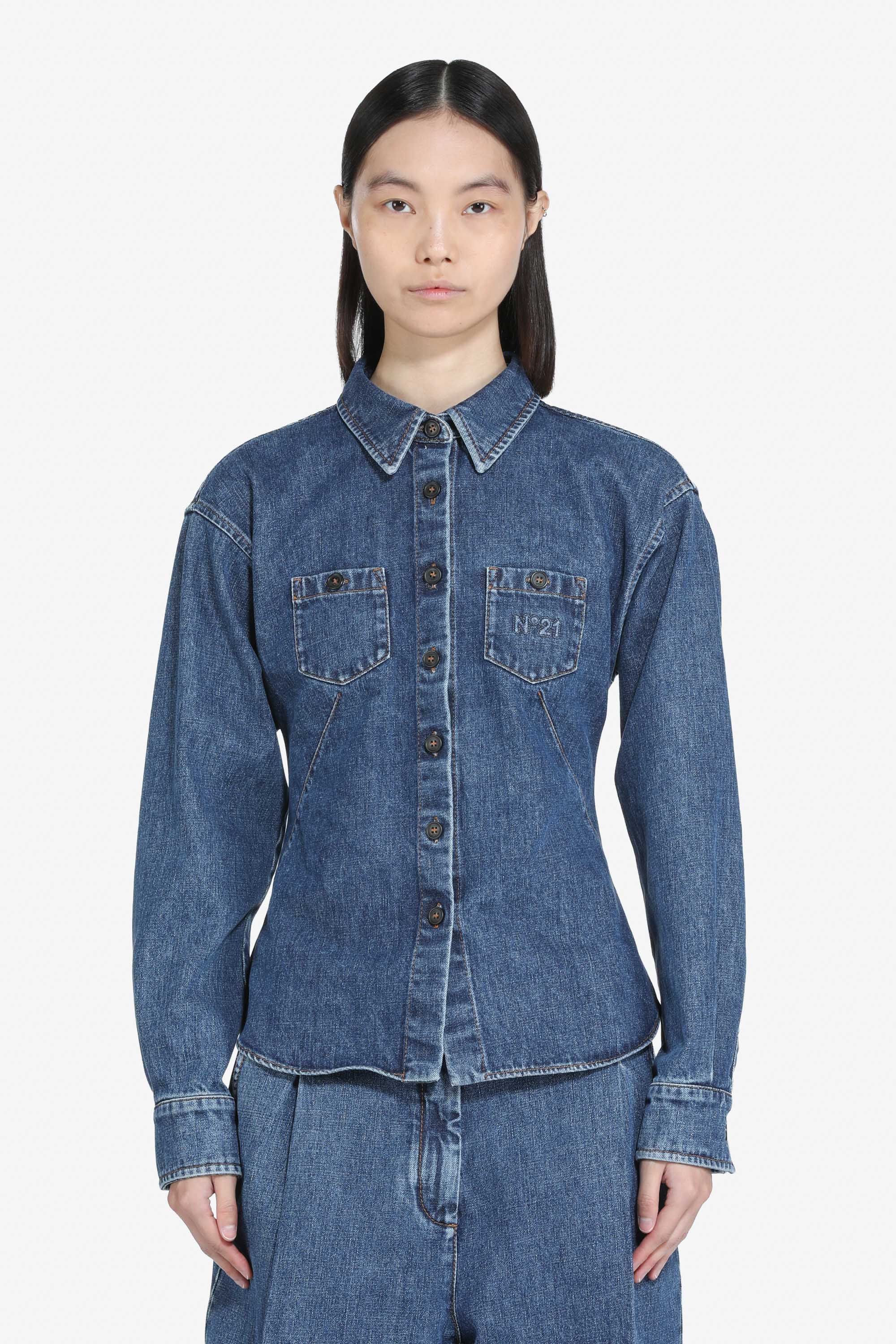 Camicia in denim con taschine