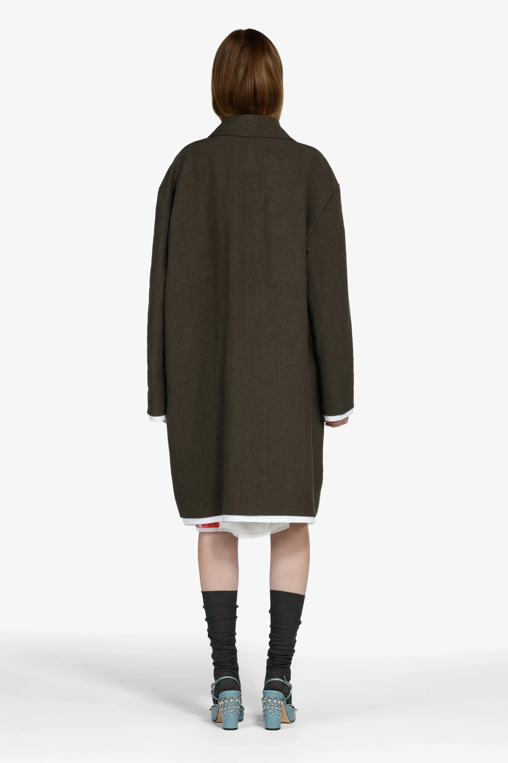 Cappotto monopetto con orlo a contrasto - Image 2