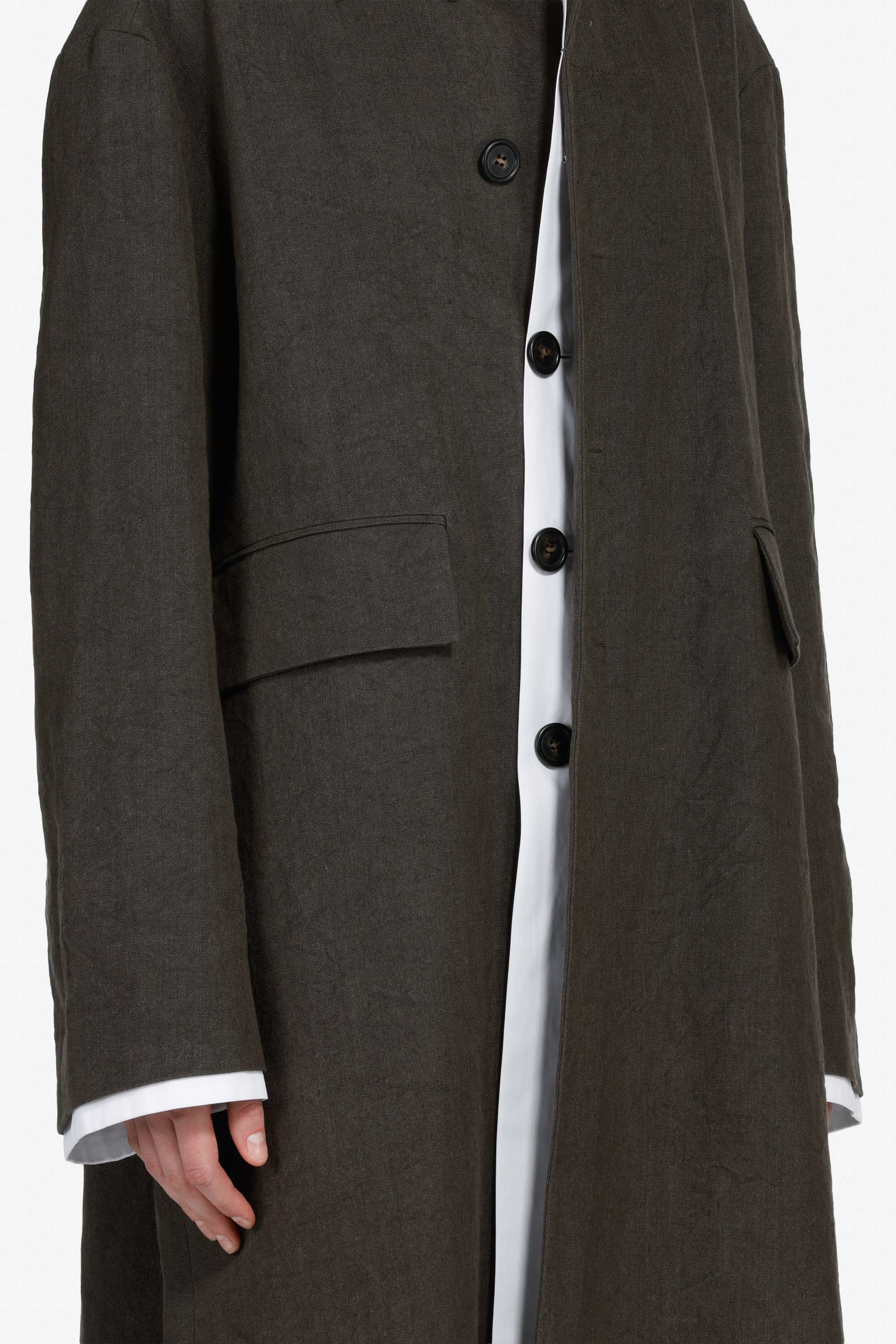 Cappotto monopetto con orlo a contrasto - Image 5