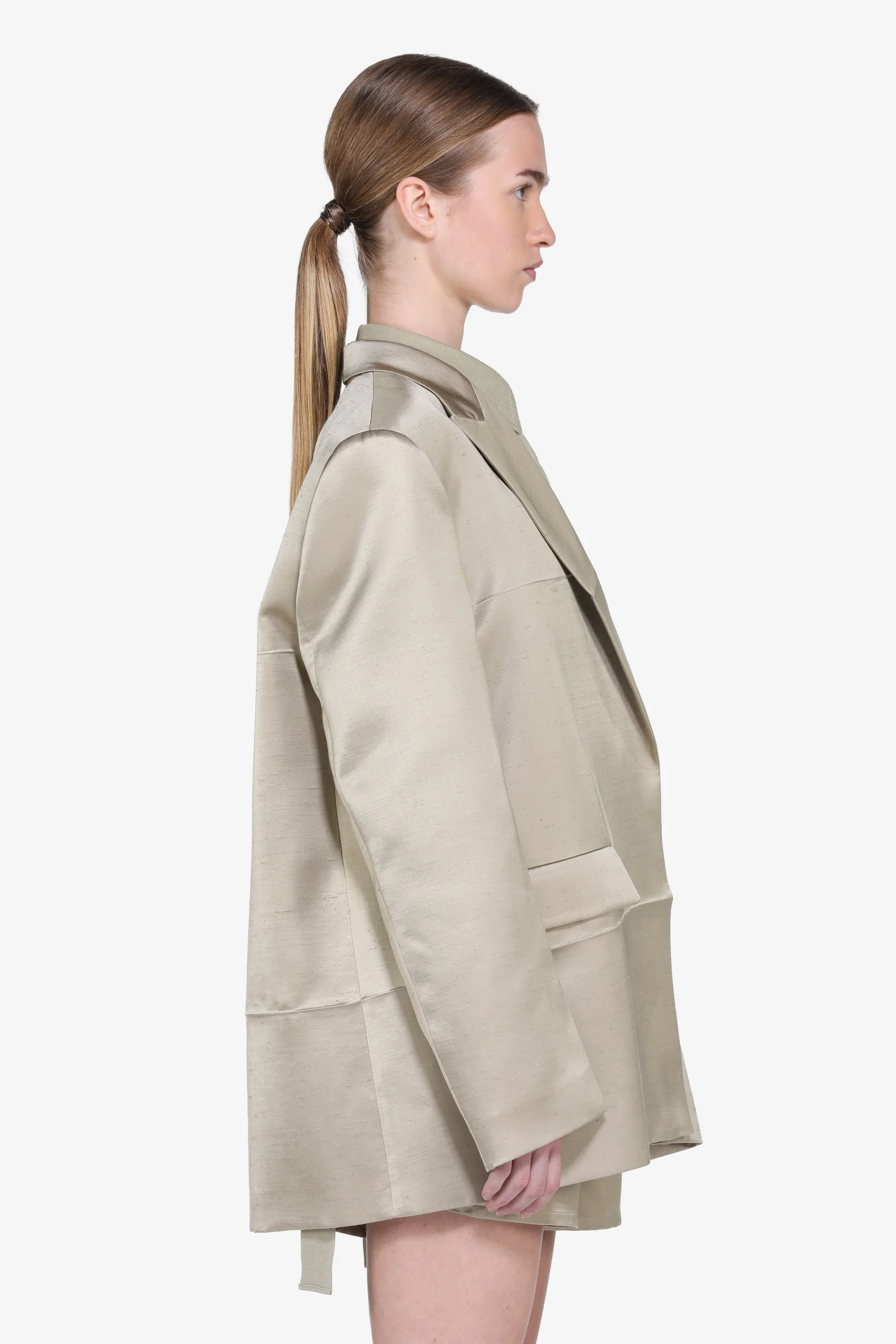 Giacca maschile monopetto in shantung - Image 3