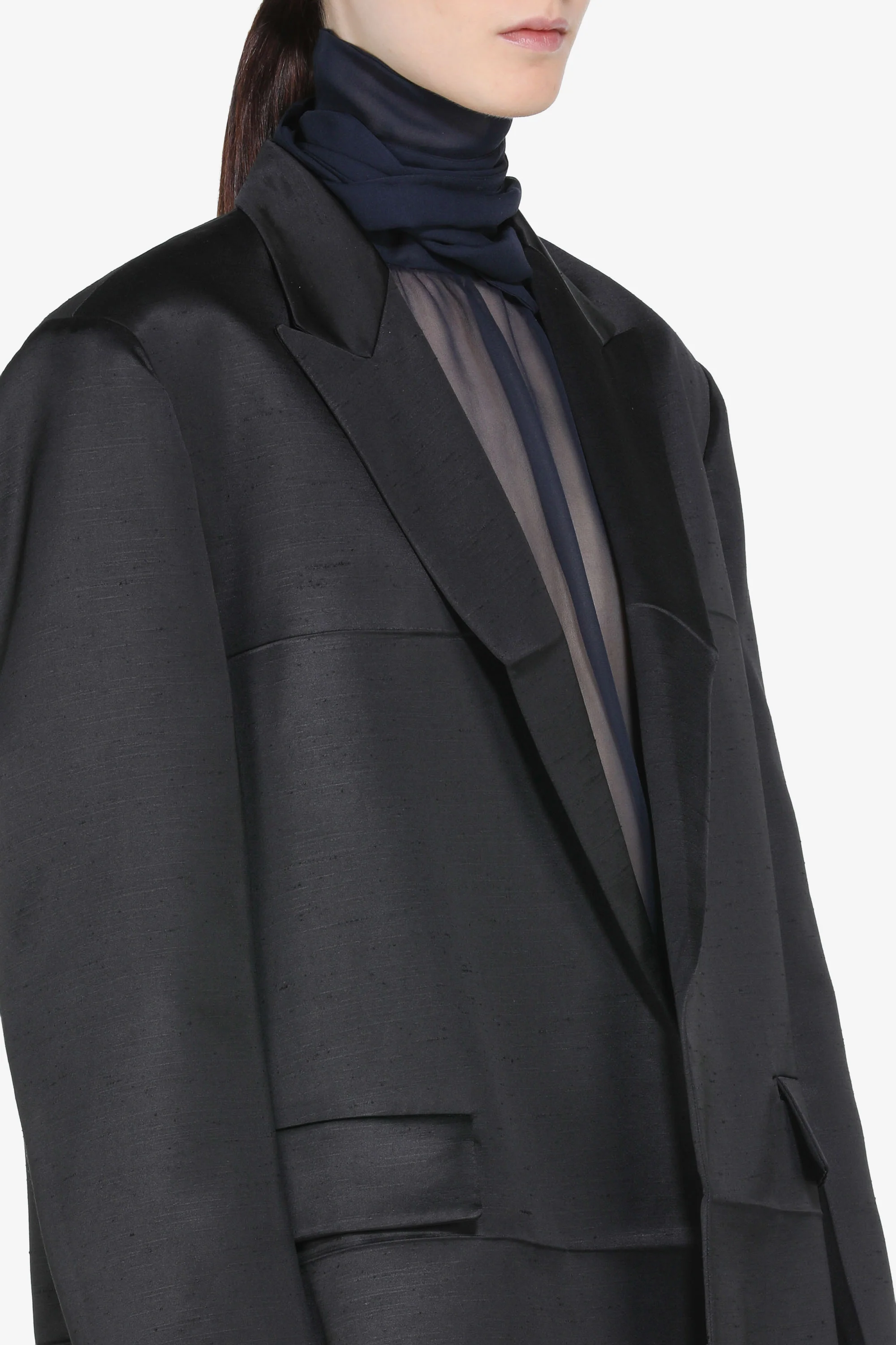 Giacca maschile monopetto in shantung - Image 5