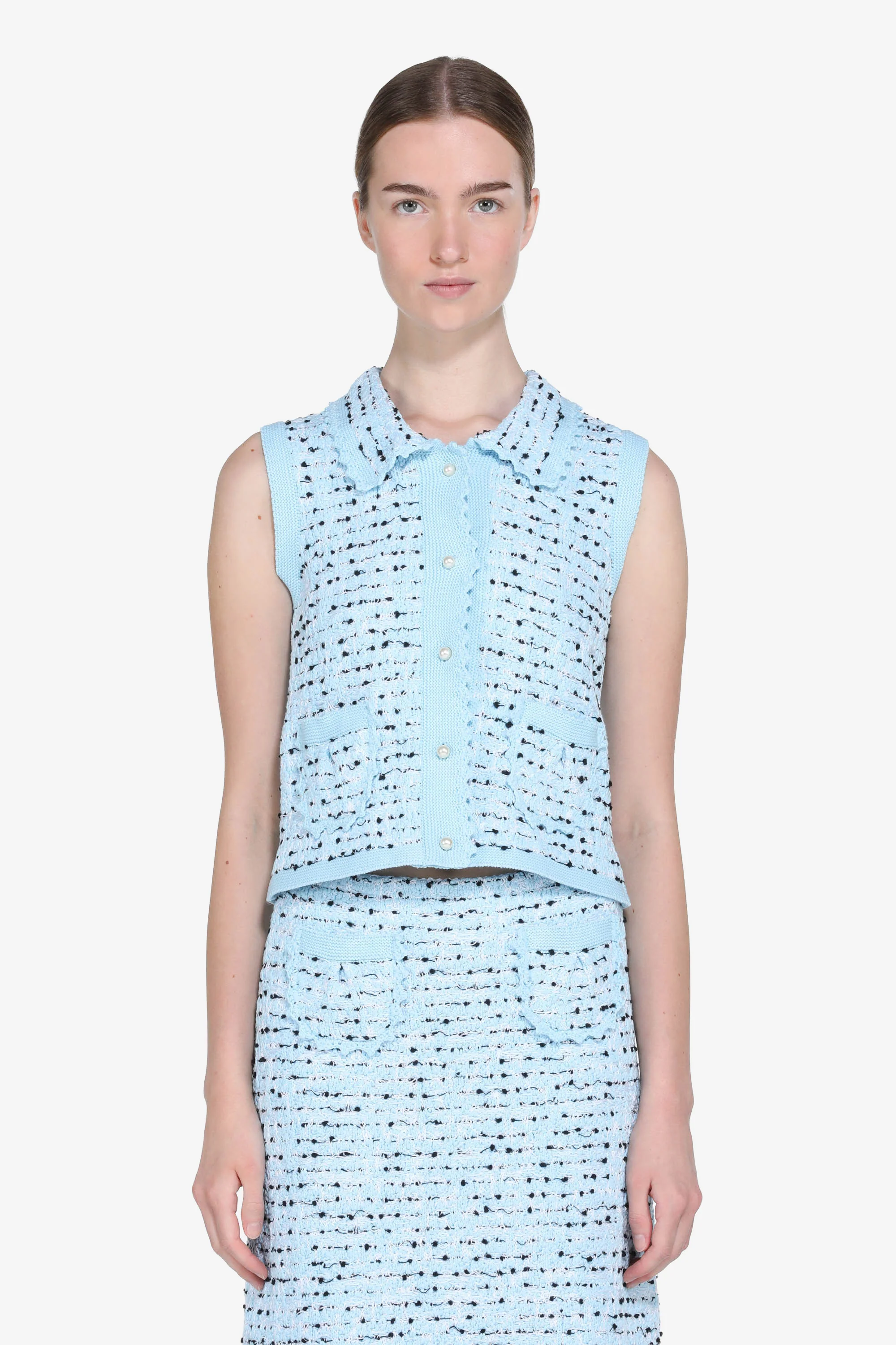 Gilet in maglia con bottoni perla