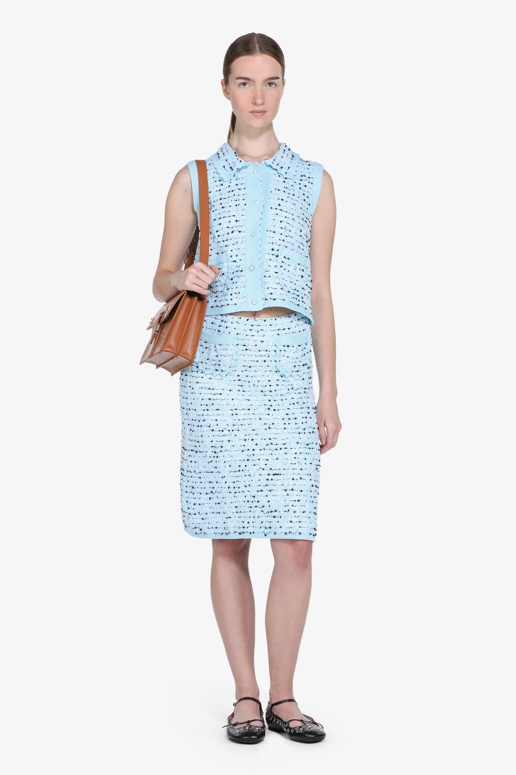 Gilet in maglia con bottoni perla - Image 2