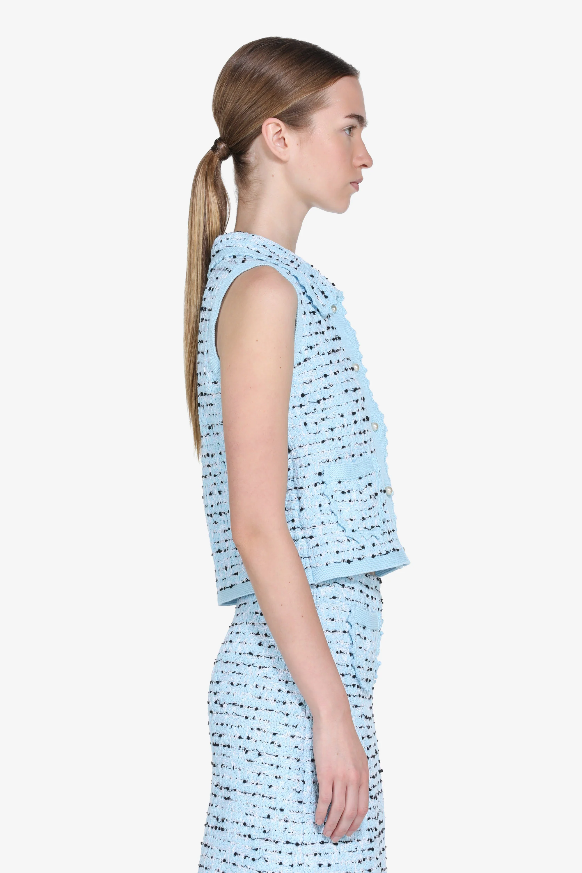 Gilet in maglia con bottoni perla - Image 4