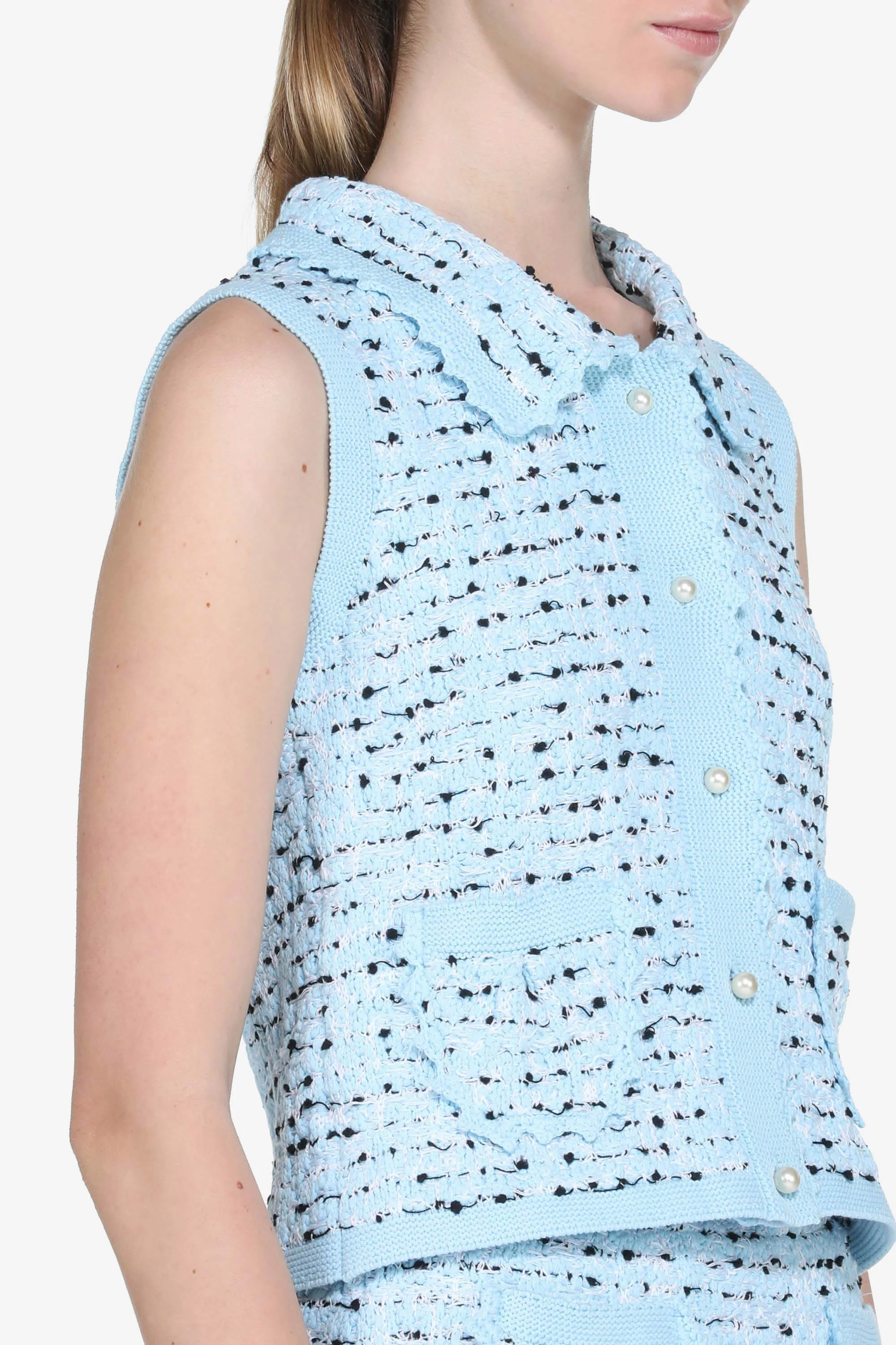 Gilet in maglia con bottoni perla - Image 5