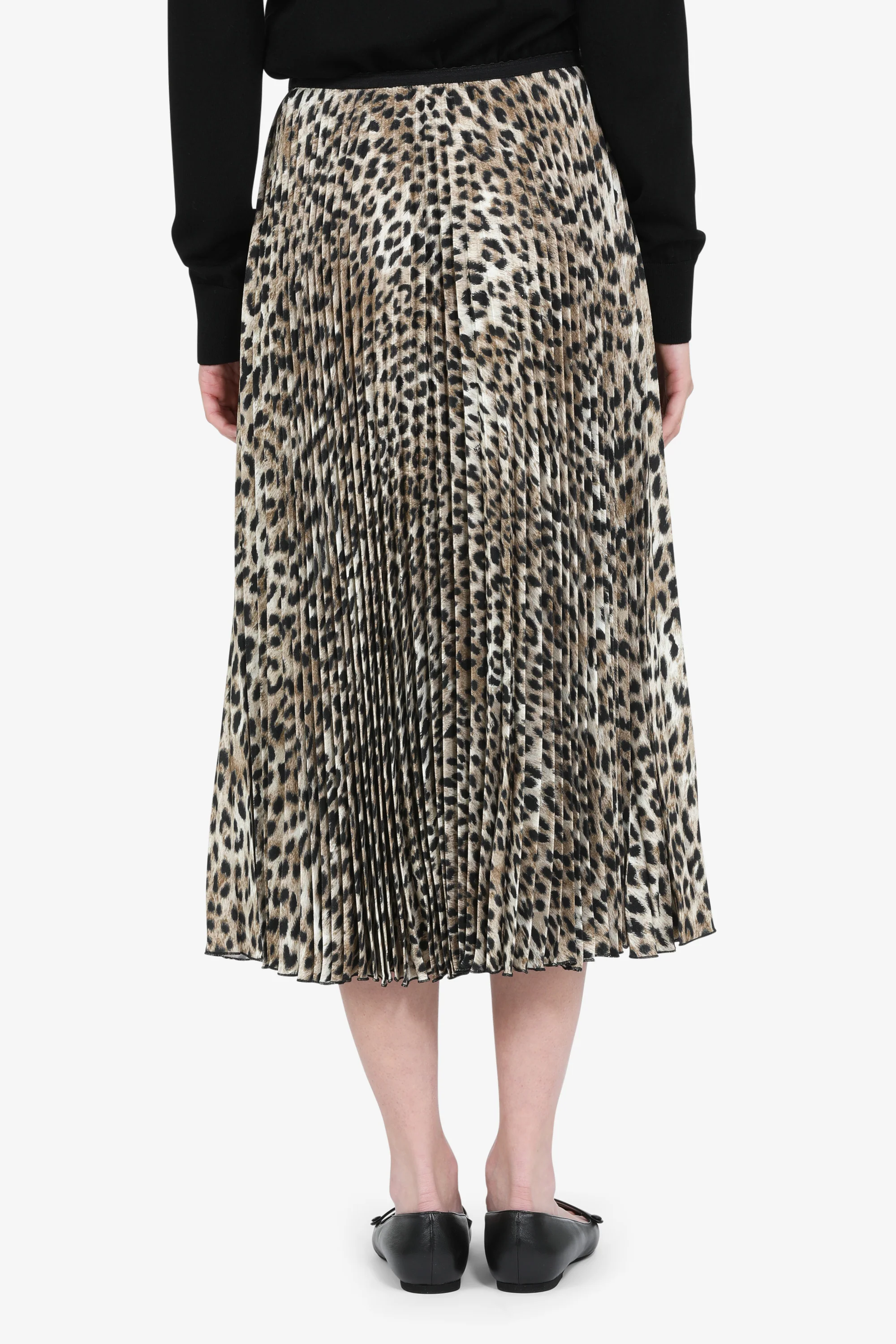 Gonna midi plissettata con stampa leopardata - Image 3