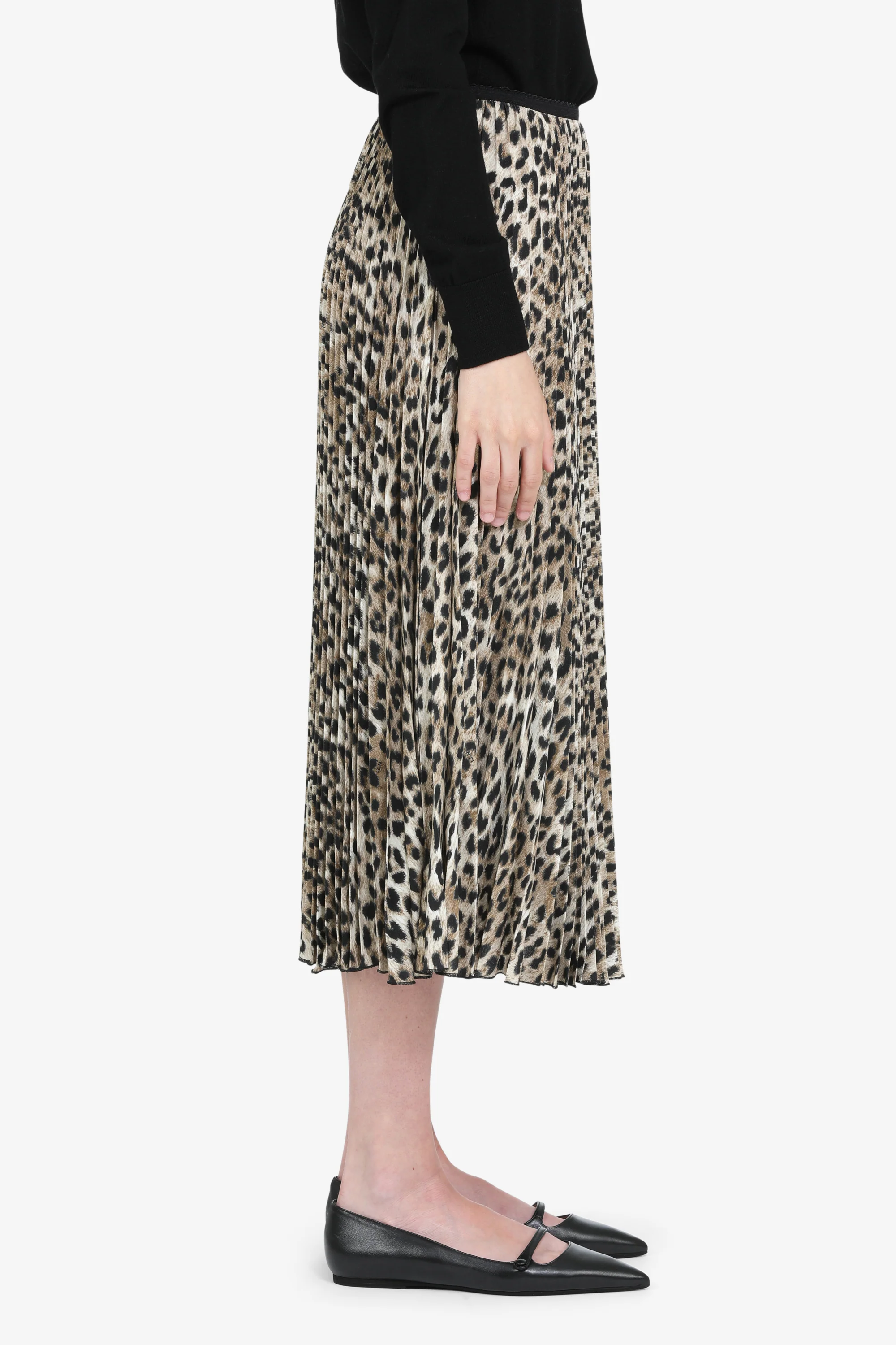 Gonna midi plissettata con stampa leopardata - Image 4