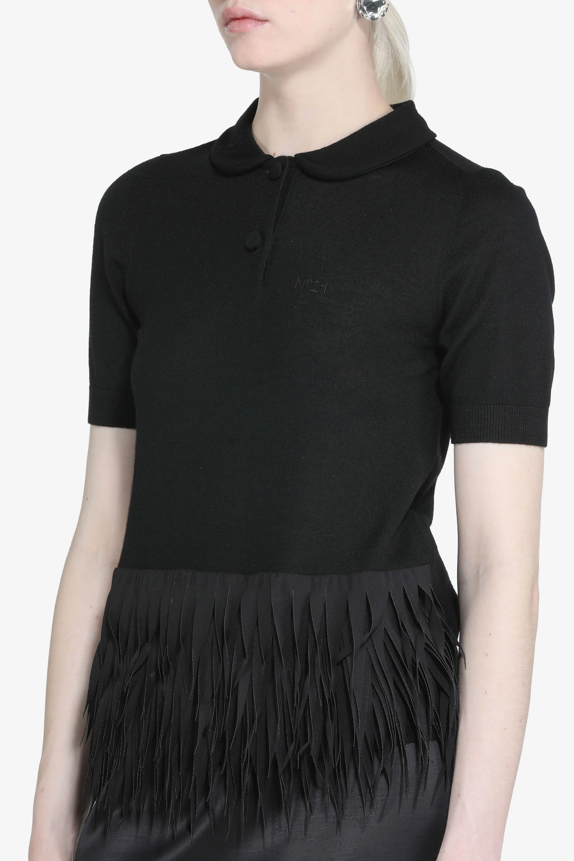 Maglia a polo maniche corte con frange - Image 5