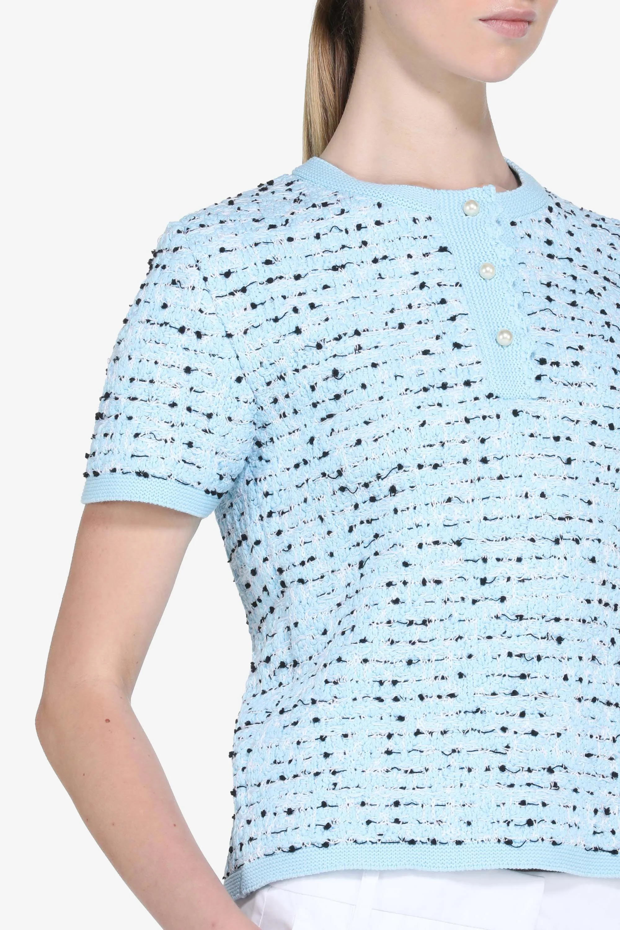 Maglia maniche corte con bottoni perla - Image 5