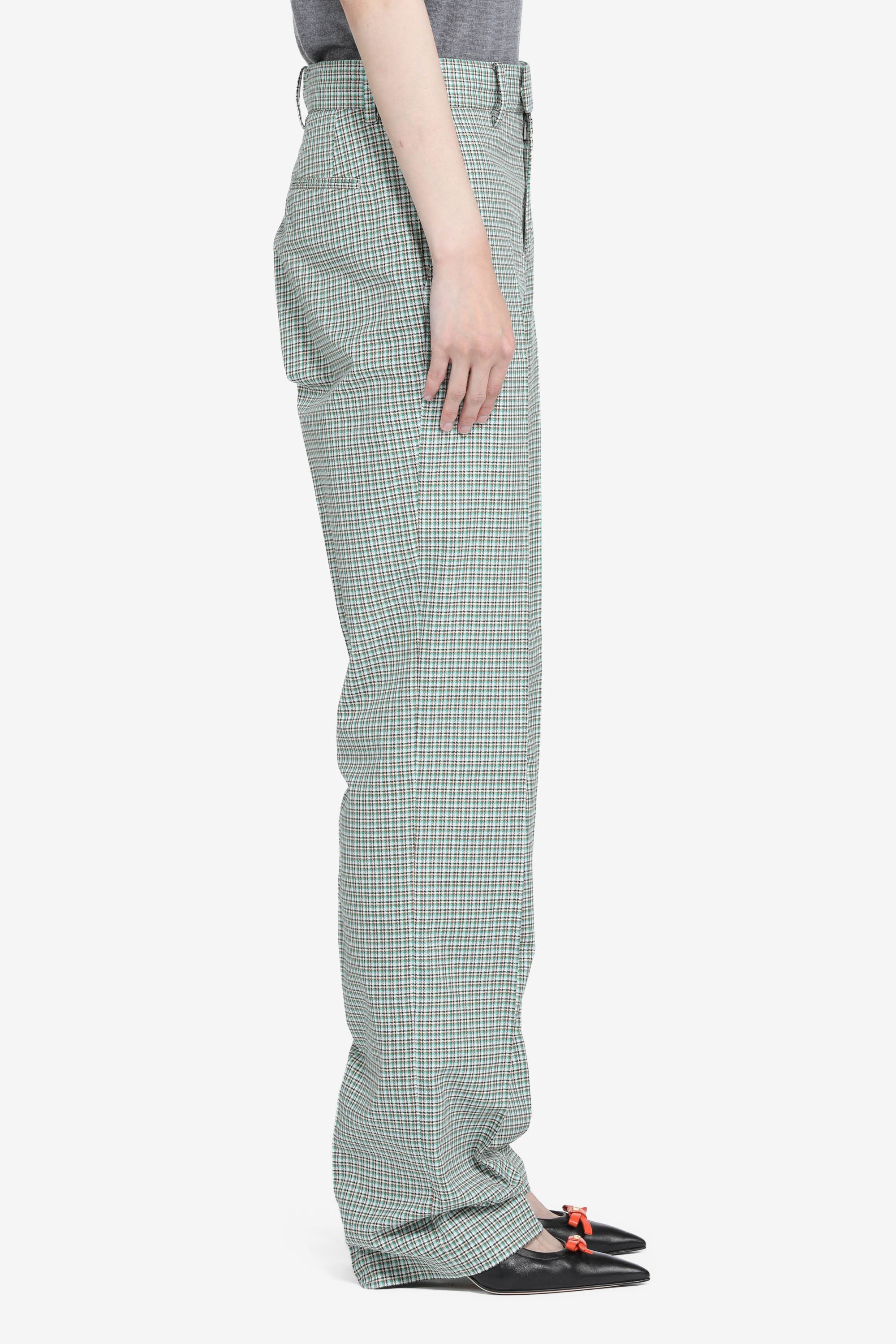 Pantalone dritto con stampa a quadretti - Image 4