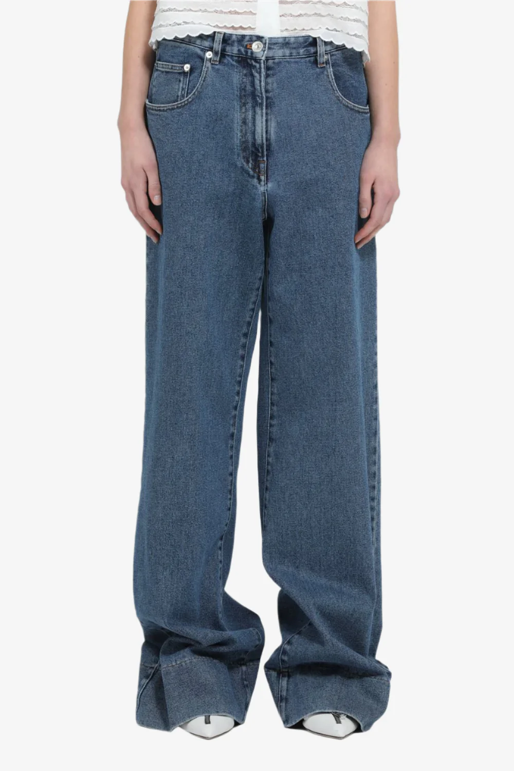 Pantalone in denim relaxed fit - Image 2