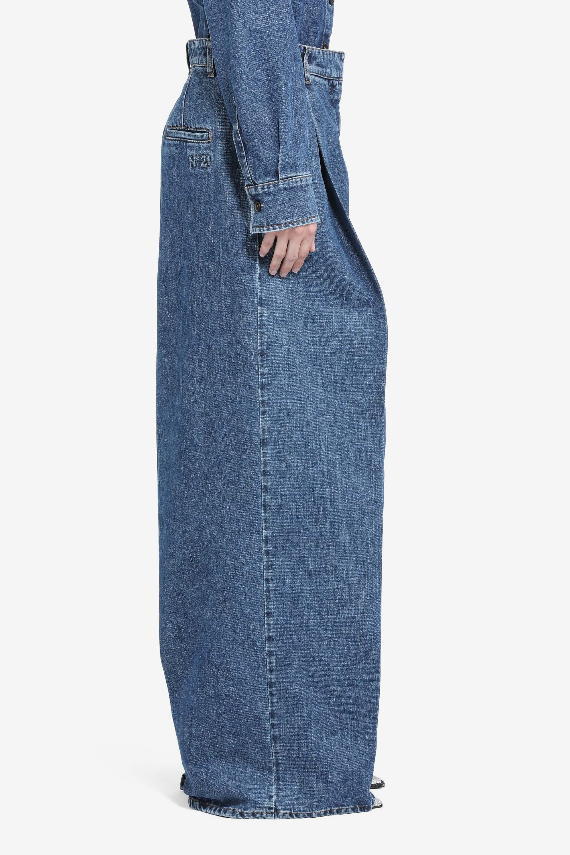 Pantalone palazzo in denim - Image 4