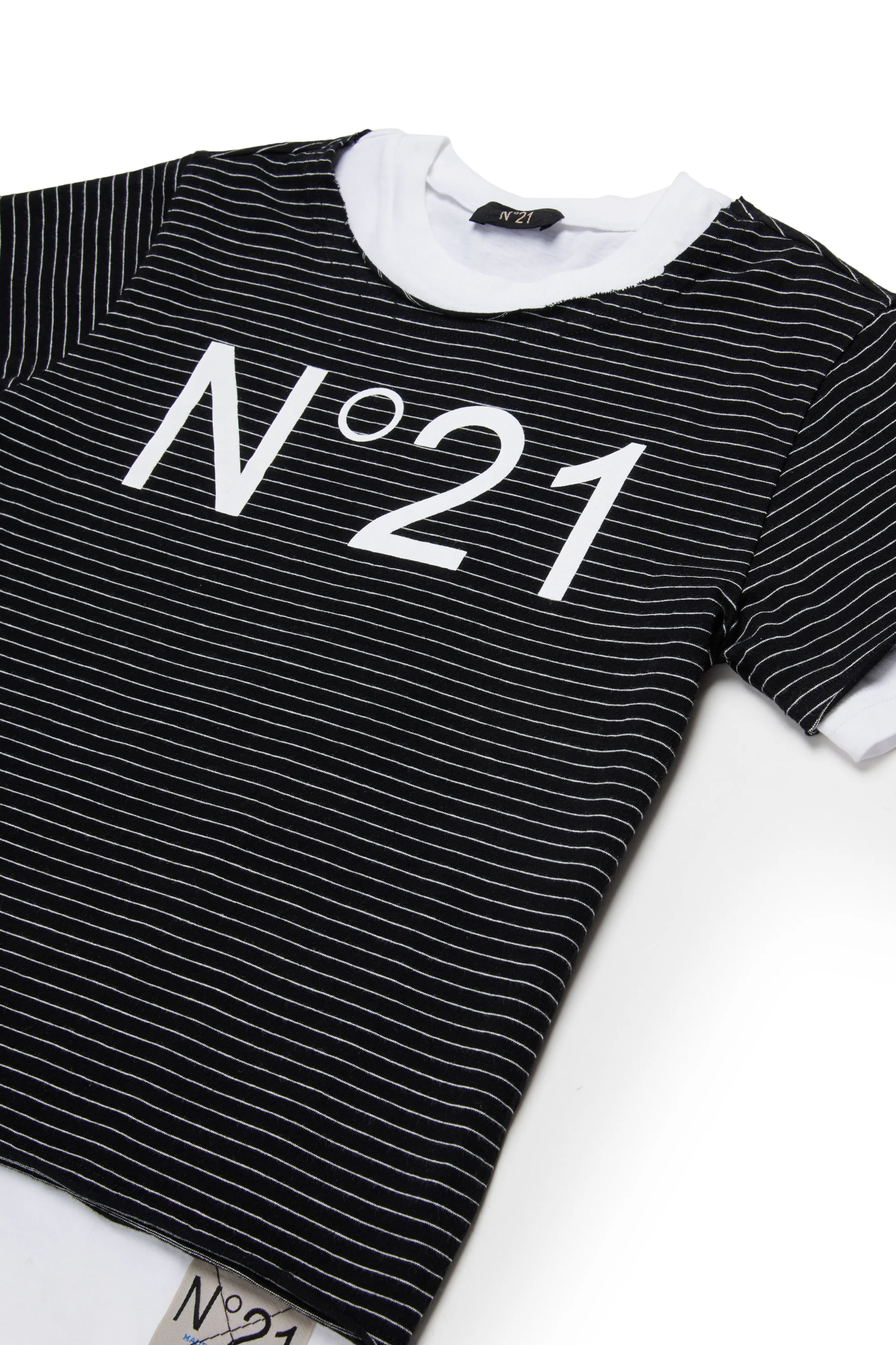 T-Shirt a righe con logo - Image 3