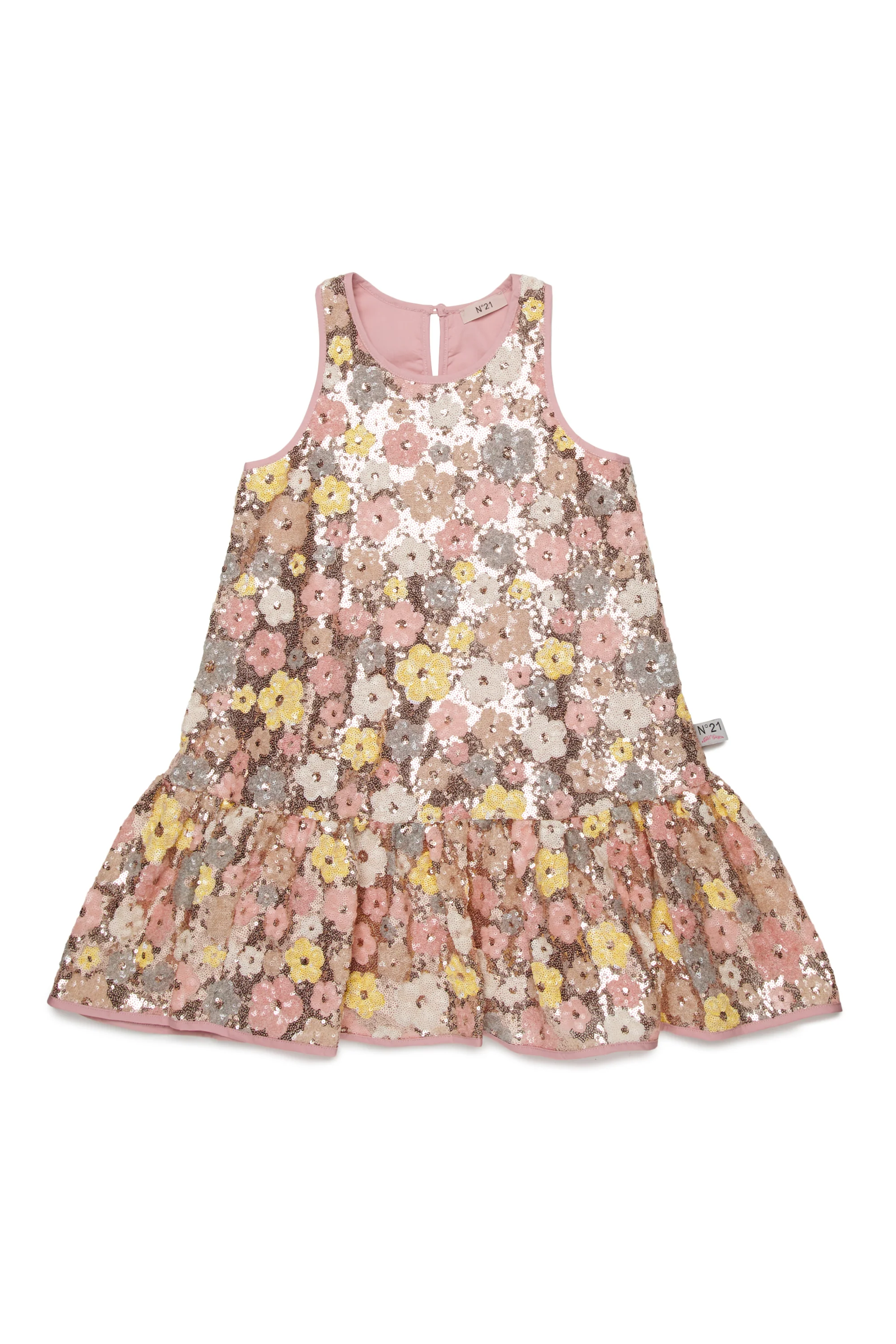 Vestito corto con tessuto di pailletes
